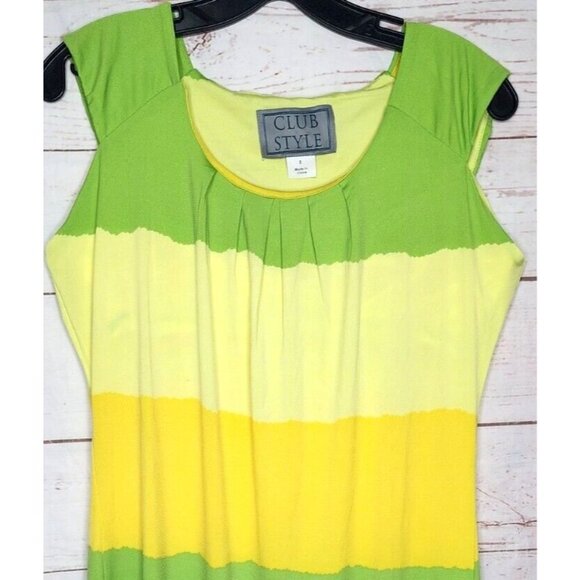 Unique Lime Green and Yellow Club Style Nightgown/Sundress - Sleeveless, Size 8 - Picture 3 of 12